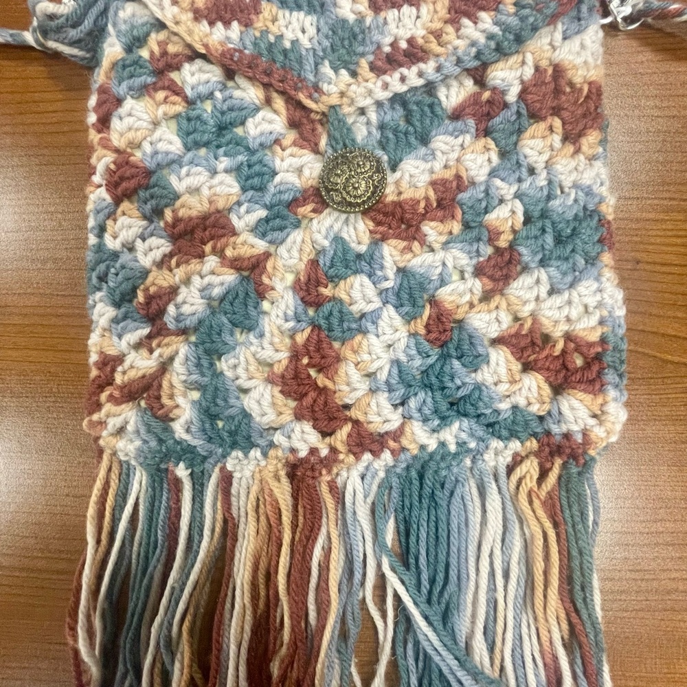 Crochet Fringe Crossbody Bag